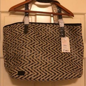Toms islander multi chevron straw tote
